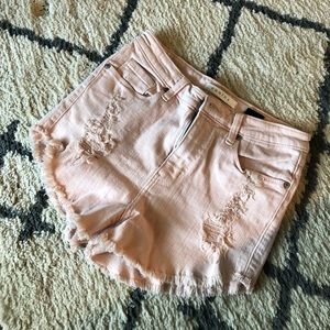 Blush colored Eunina High-Rise Shorts